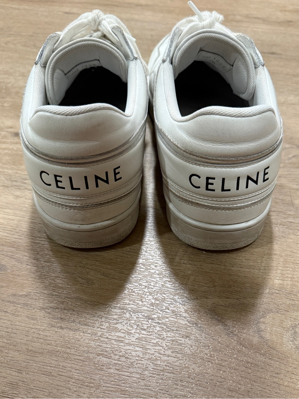 Celine Off-White Leather Sneakers with Perforated Toe - Picture 3 of 6